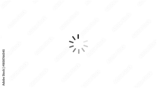 Circle loading bar animation on white background for processing and waiting state. Circular progress indicator for loading screens, buffering, and system activity. Minimal loading spinner.