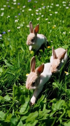 【癒しMAX】ふわふわうさぎが元気に走り回るだけで、心が軽くなる🐇 #Shorts