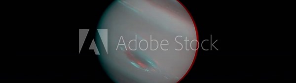 3D anaglyph. Rotating solar system bodies: Neptune. For red/cyan 3D glasses. Made using the best available Voyager 2 data. Elements of this clip furnished by NASA.