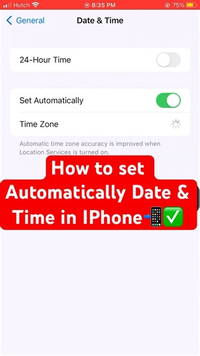 How to set Automatically Date & Time in IPhone📲✅ #iphone #tipsandtricks #automatically #date #time
