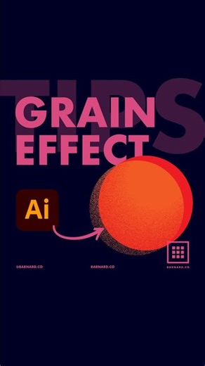 James Barnard on Instagram: "🌾Iterative grain process in Adobe Illustrator! 1. Duplicate your shape over the top by pressing CMD/CTRL+C and F, and make the top shape your grain colour. 2. In your transparency window, with the top shape selected, press ‘make mask’, then ‘clip’ and then select the right box to go into mask mode. 3. Draw a box over the top with the rectangle tool, then make this a black and white, linear gradient. 4. Go to Effect - Texture - Grain. Changed to ‘stippled’ and press