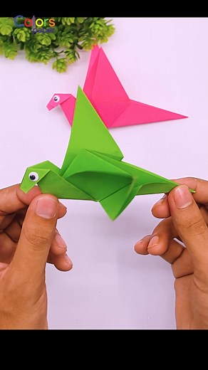 16K views · 132 reactions | Origami Flapping Bird - Step-by-Step Guide to Folding a Dynamic Paper Bird #handmade #Paperbird #diy | Colors Paper | Facebook