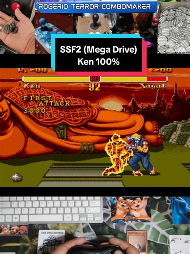 SSF2 (Mega Drive) - Ken 100% #megadrive #combo #retrogaming #videogames #genesis