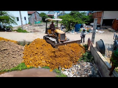 Opening a Wonderful Landfill Project!​Delete Flooded Area Using Skill Dozer Pushing Stone Into Water