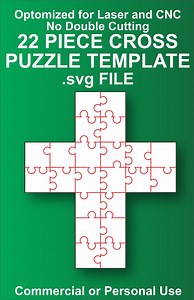 22-piece Cross Puzzle SVG – Instant Download Template for Laser & Cricut Crafts - Etsy