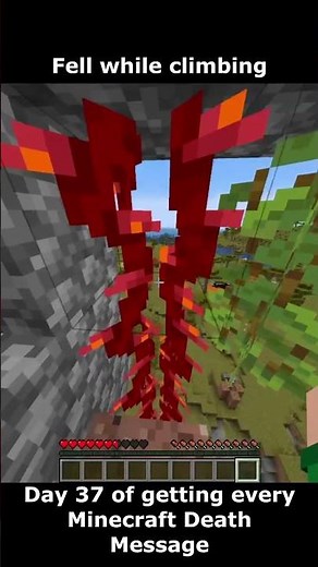 Day 37 of getting every Minecraft Death Message (Fell while climbing)