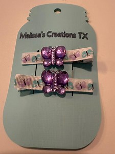 Purple and Blue Butterfly Hair Clips - Etsy