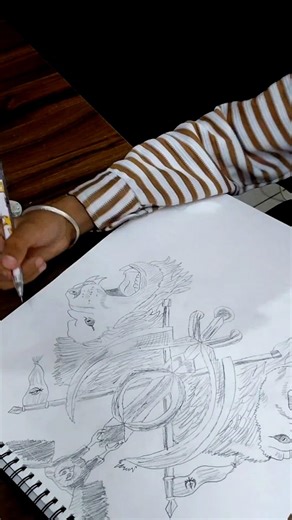 Sikhism Drawing #religious #drawing #khalsa #gurugobindsingh #art #sikhleader #sketch #war #khanda