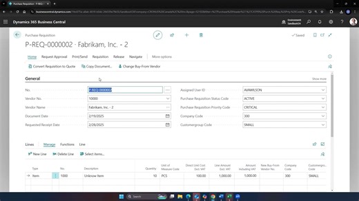 Purchase Requisitions & Workflow Control for Dynamics 365 Business Central