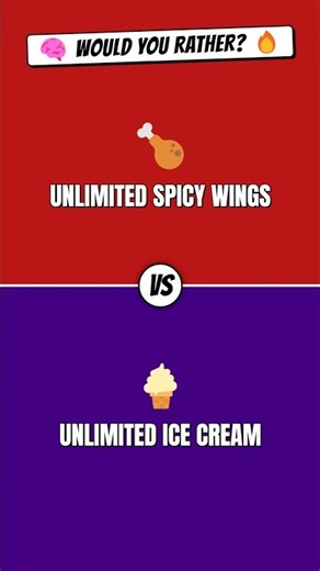 Would You Rather? 🍗 Spicy Wings vs 🍦 Ice Cream #shorts #quiz