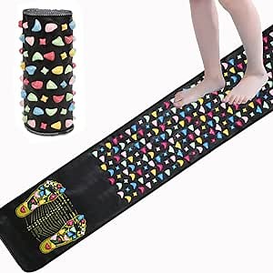 Foot Massage Mat, Reflexology Walk Massager Mats Acupressure Foot Pad Acupoint Mat for Blood Circulation Body Leg Pain Relieve Relief(68 x 13inch)