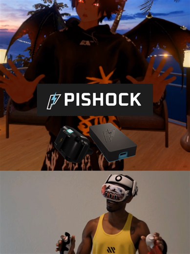 You guys wouldn't shock me right? 😅 @lilithvrc @KhaiTeaX #vrchat #hidekitakeo #vr #pishock