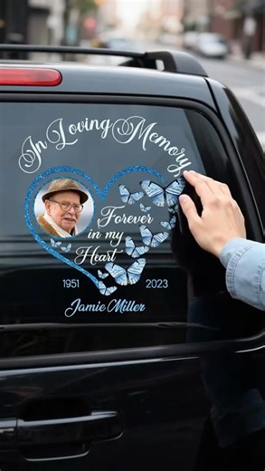 Keep their memory close, wherever the road takes you. Our personalized ‘In Loving Memory’ car decal lets you honor your loved one with their photo, name, and years of life. A heartfelt way to carry them with you — forever in your heart | Printerval Global