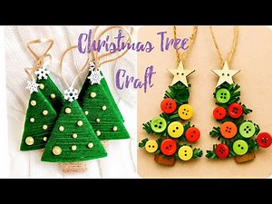 🌲“DIY Cute Christmas Tree Ornaments | Yarn & Button Craft Ideas 🎄✨”