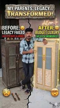 DIY Cabinet Makeover 😳 | 40 Year Old cabinet Transformation #diyproject #homeinterior #ytshortsindia