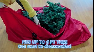 Large Christmas Tree Storage Bag, Fits Up to 9 Ft Tall Disassembled Trees with Durable Reinforced Handles & Dual Zipper