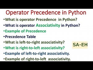 Operator Precedence in Python | Associativity in Python | CBSE | Python Precedence & Associativity