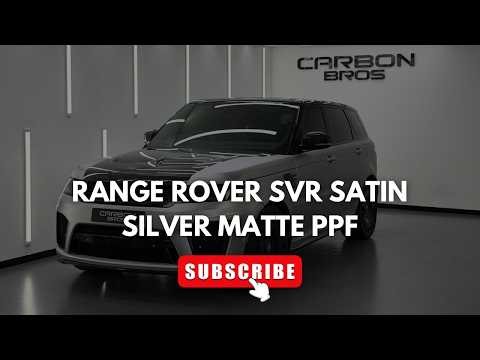 Range Rover SVR wrapped in Inozetek Satin Silver Aluminum Dynamic PPF with HUGE wheels