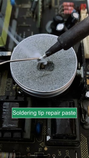 The soldering iron tip oxidizes and blackens, and the repair paste easily repairs the tin