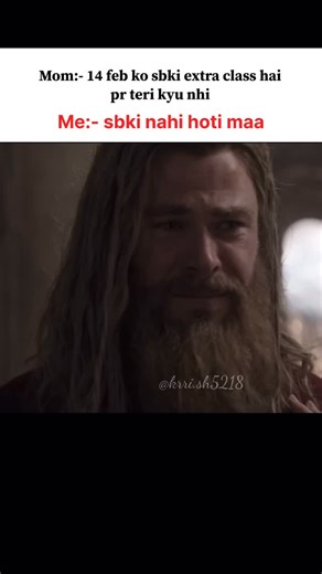 𝙆𝙧𝙧𝙞𝙨𝙝🧃💗 on Instagram: "Sabki nahi hoti maa😭😭…. . . In Avengers: Endgame, Thor suffers from profound PTSD and clinical depression following his failure to stop Thanos in Infinity War, leading to five years of severe alcohol abuse, isolation, and weight gain as he grapples with intense guilt and loss. He hides his deep trauma behind a facade of normalcy and video games, embodying a realistic, albeit tragic, depiction of a hero broken by unrelenting grief. The Cause: After losing his mot