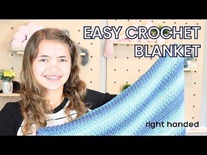 Easy Crochet BLANKET Tutorial For Complete BEGINNERS