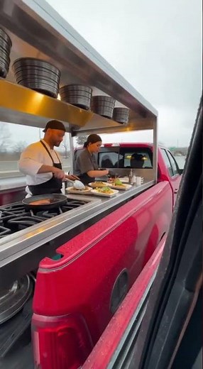 Cooking Gourmet Meal in a Moving Truck! 😱🚚 #chef #funny #viral