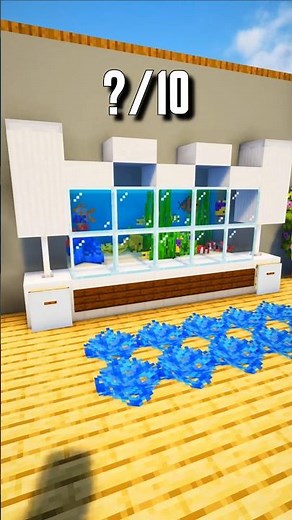 Minecraft Detailed Modern Aquarium Design Tutorial 🐠💧 | Custom Indoor Fish Tank Furniture!