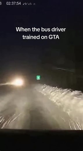 When the bus driver trained on GTA. #snowstorm #buscrash #schoolbus #caraccident #winterstorm