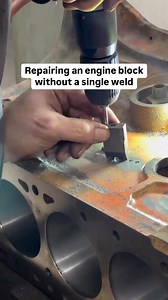 862K views · 40K reactions | Stitching an old cracked industrial engine block together by Syracuse Crank and Machine. Have you ever seen this method before? It’s a proprietary system designed as a substitute where welding is either impractical or has already proven ineffective. : @syracusecrank #enginerepair #blockrepair #machinist | The Drive | Facebook