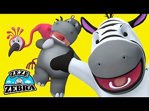 Head, Shoulders, Knees & Toes - kids exercise animation with Zeze Zebra🦓Lots More Nursery Rhymes