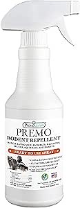 Rodent Repellent Spray by Premo Guard - 32 oz - Natural Child & Pet Safe - Uses Peppermint Oil to Repel Mice, Rats, Skunks, Raccoons, Deer & Other Unwanted Animals - Ready to Use for Indoor & Outdoor