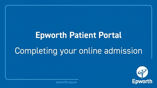 Patient Portal - Completing your online admission