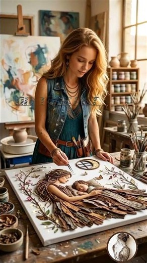 From Twigs to a Heartwarming Mother & Child Masterpiece 🌸🍃 | DIY Nature Art