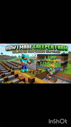 Made Creeper Farm😱45/100 day in minecraft#shorts#minecraft #minecraft100day#minecraftsmp#creeperfarm