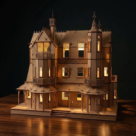 Laser Cut Wooden Lighthouse Gothic Manor | Castle Vector Files 3mm (digital Download) - Etsy