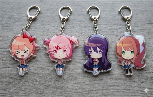 DDLC Acrylic Keychain , Monika Natsuki Yuri Sayori Bag Charm, Kawaii Game Accessory - Etsy