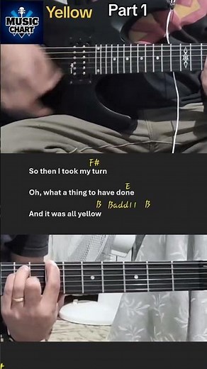 Yellow - Coldplay Guitar Chord Tutorial Lesson Part 1 #guitarlesson #guitarchords #guitarnotes