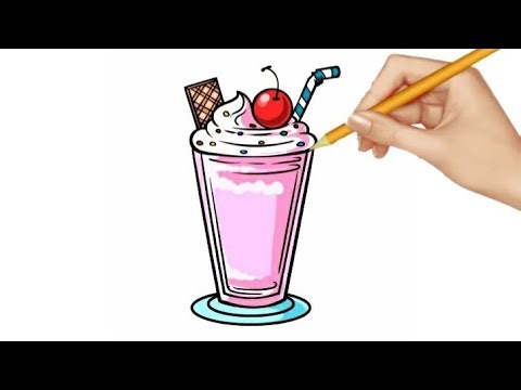 طريقة رسم ميلك شيك How to Draw A Milkshake