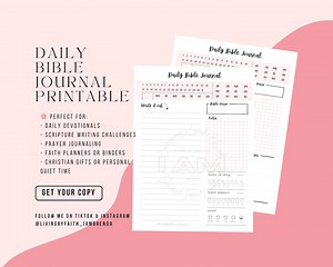 Daily Bible Journal Printable | Scripture Study PDF | Christian Planner Page | Digital Faith Journal - Etsy