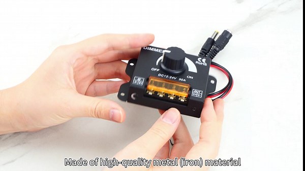 LED Light Strip Dimmer LED Dimmer Switch Fit for Single Color LED Strip 5050/3528, DC 12-24V 30A PWM 2PCS