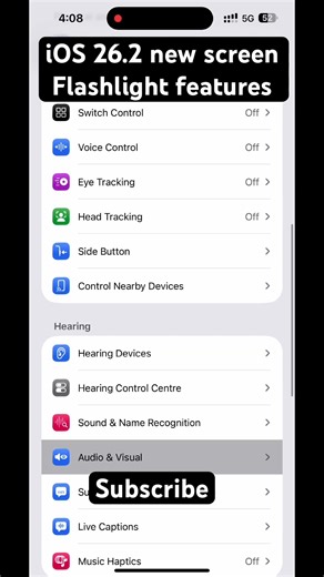 iOS 26.2 new screen Flashlight features #shorts iPhone flashlight call tricks