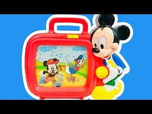 MICKY MOUSE Vintage Toy TV Wind Up Musical Toy