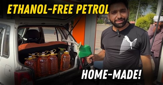 Maruti 800 owner shows DIY ethanol removal from E20 petrol at home. While creative,experts warn of safety risks. Premium E0 fuel alternatives available instead. #FuelTips
