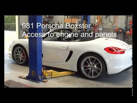 Porsche 981 Boxster panel and engine access