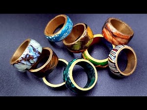 Easy Rings using any veneers in polymer clay: mokume gane, stone imitation, surface treatment!