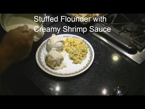 Stuffed Flounder with Creamy Shrimp Sauce