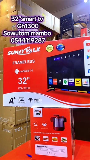 32” smart tv gh1300 location Sowutom mambo 0544119287 #smarttv #homeappliances #android #smallbusinessowner #fyp