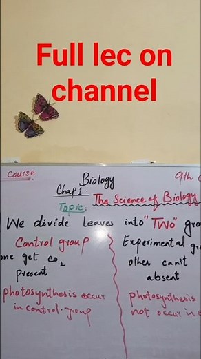 9th class BIOLOGY New course 2025/ control group vs Experimental group
