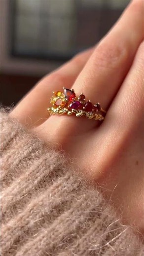 Ombre Fire Ring: Sapphire and Gemstone Statement Ring