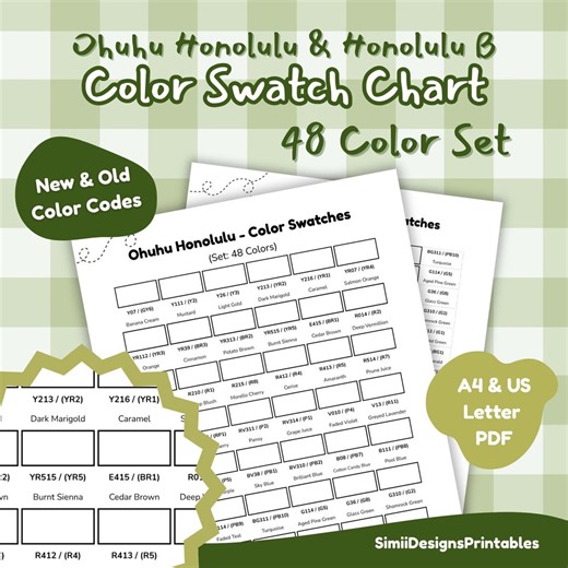 Ohuhu Honolulu 48 Color Swatch Chart | New & Old Codes (digital Download) - Etsy